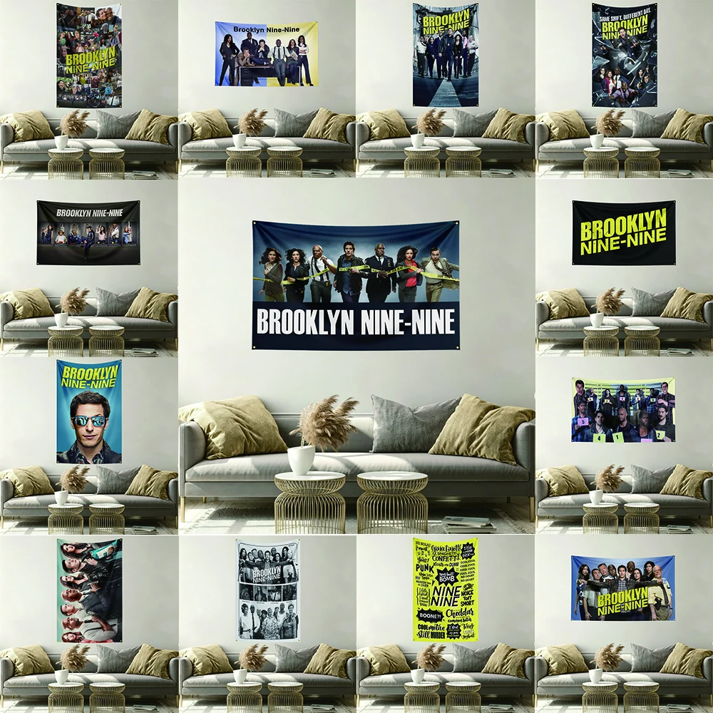 B-Brooklyn Nine-Nine Flag Banner Vivid Color Fade Resistant With Grommet Outdoor Garden Yard Indoor Dorm Room Wall Hanging Decor