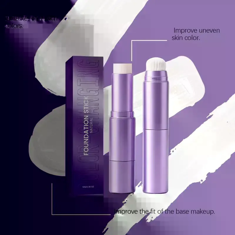 2-In-1dual Head Color Changing Foundation Stick Full Coverage Hydrating Lightweight Concealer Cream Stick For All Skin Types