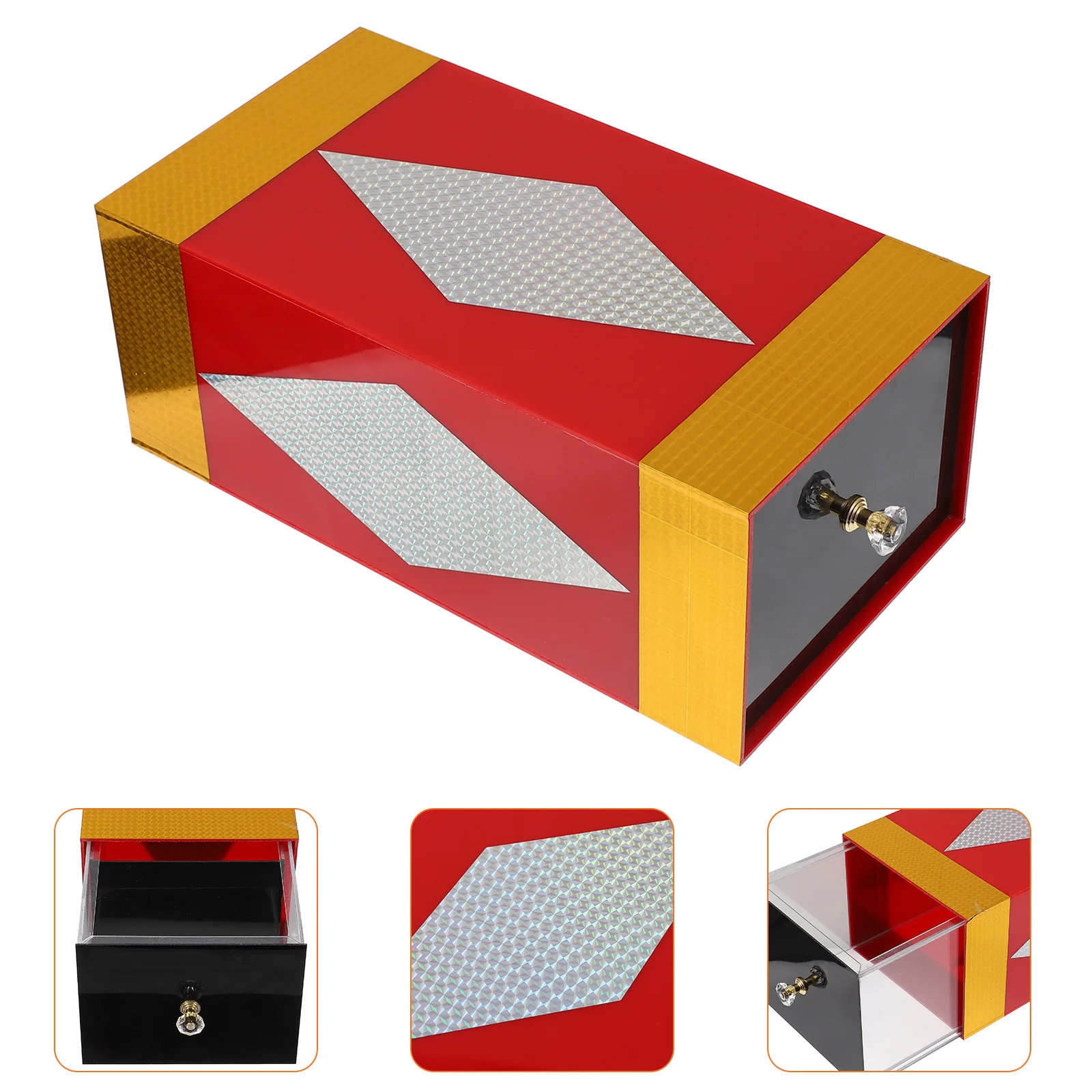 กล่องเก็บของแบบดึงออกได้ 1 ชิ้น คุณภาพพรีเมียม สำหรับการแสดงบนเวที กล่องมายากล ปาร์ตี้ เซอร์ไพรส์  กล่องมายากลหายตัว