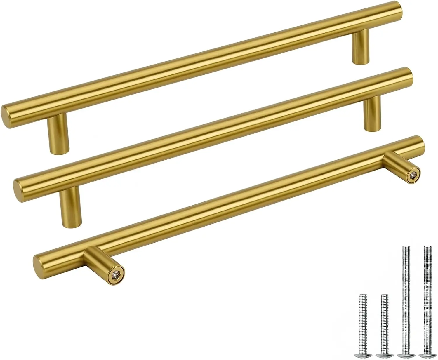 50 Cabinet Pulls 8-4/5 Inch 224mm Hole Center Stainless Steel Brushed Brass Drawer Handles Bathroom Kitchen Cupboard Hardware