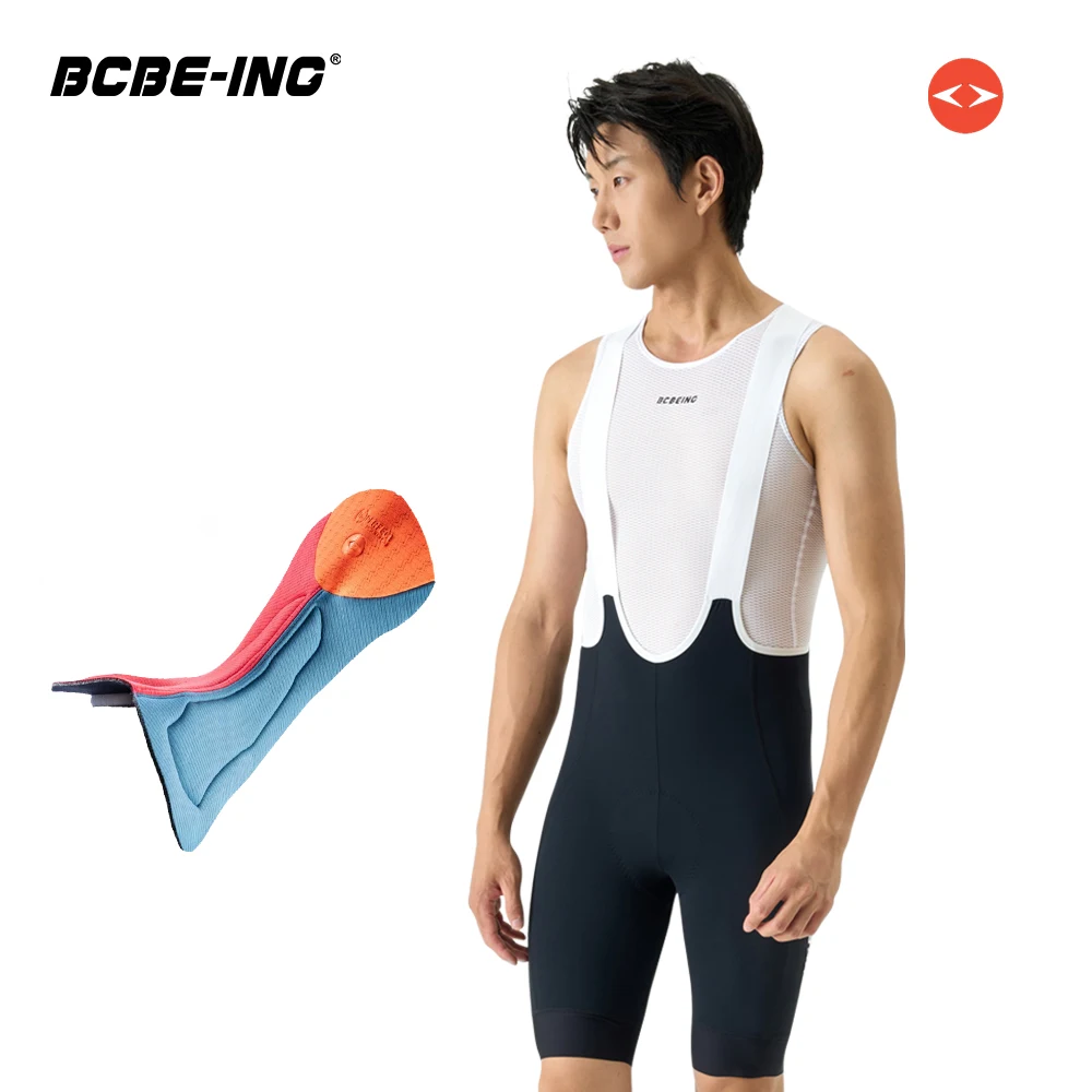 BCBE-ING Men Pro Race  Level Cycling Bib Shorts 7 Hour Elastic Interface Pad Cycling Shorts High-Waist Design 4-Way Stretch