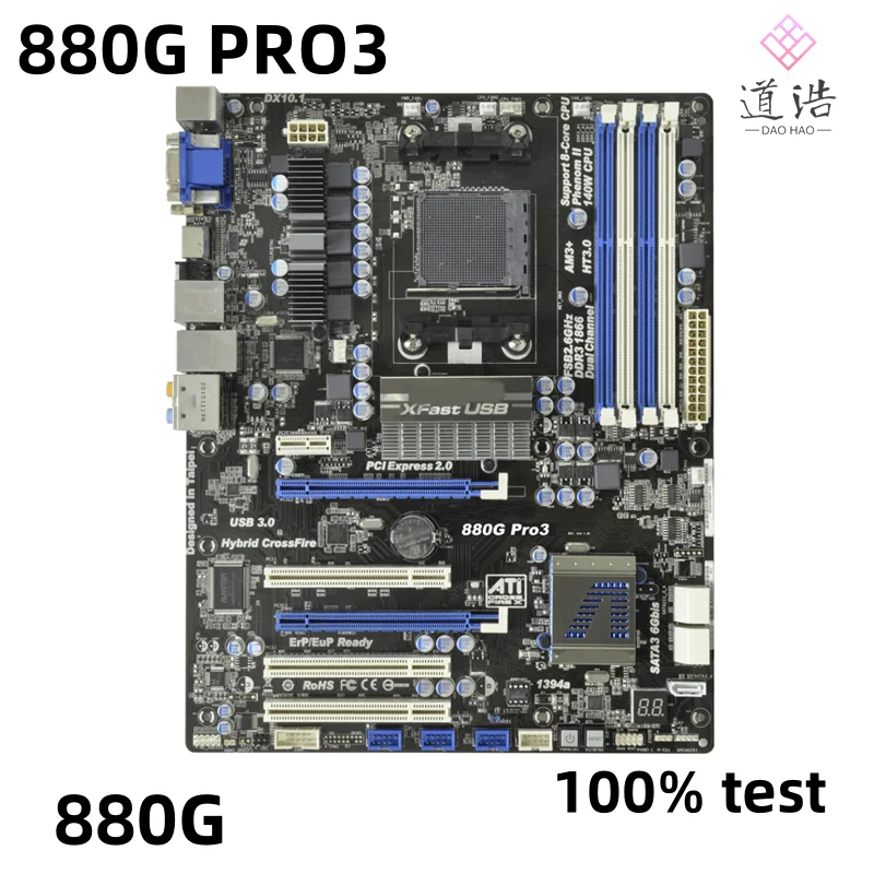 

For ASROCK 880G PRO3 Motherboard 32GB HDMI PCI-E2.0 Socket AM3+ ATX 880G Mainboard 100% Tested Fully Work