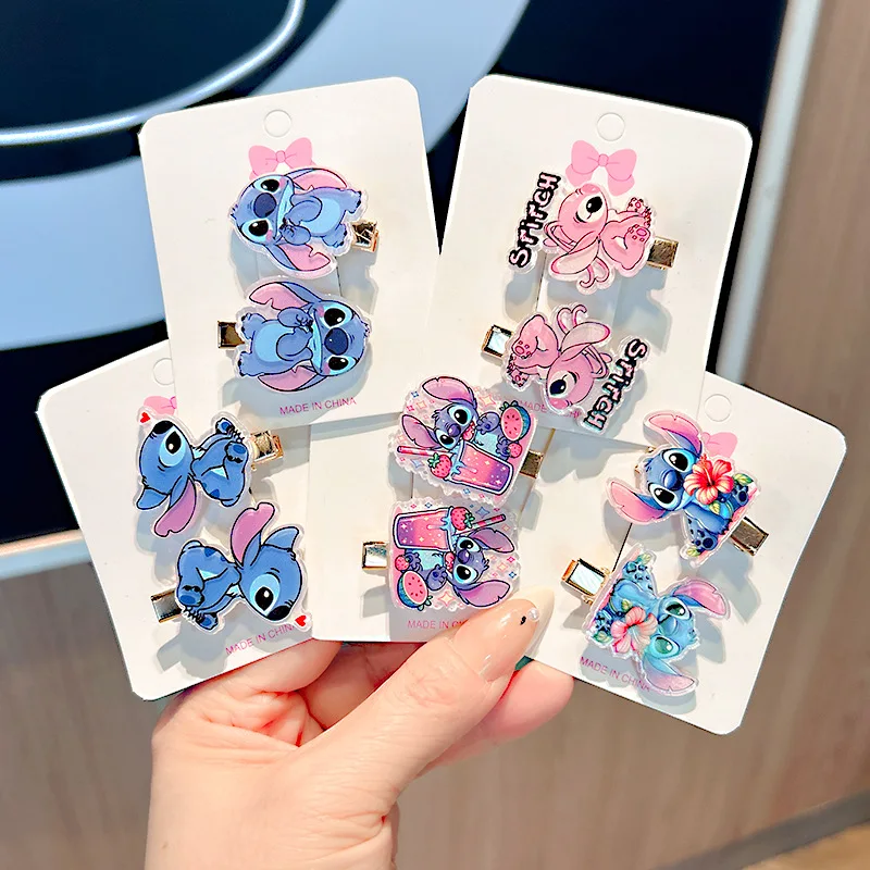 

Random 5pcs Stitch Girls Hair Clip Childrens Cartoon Hair Clip Cute Candy Colored Hair Accessory Girl Jewelry Birthday Gift