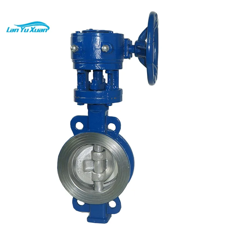 DN80 WCB PN16 Вафельный дроссельный клапан с жестким уплотнением и турбиной, простой в эксплуатации и источник электропитания, материал ПВДФ