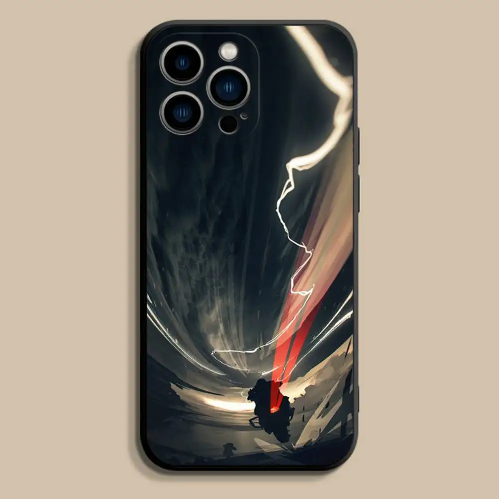 M-funda de teléfono para motociclista para iPhone 11,12,13,14,15,16,17,Pro,Max,Plus,E,SE4,Air,Mini cubierta suave negra