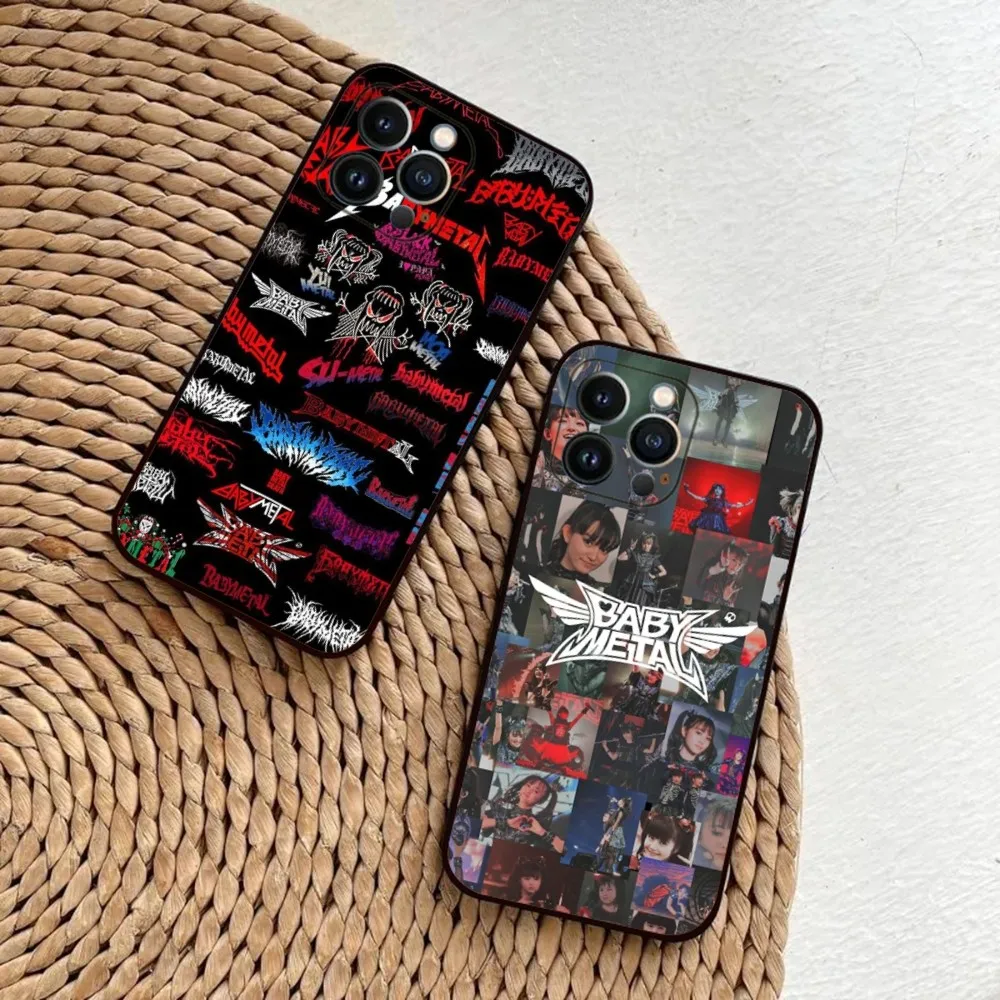 Rock B-BABYMETAL Band Phone Case For iPhone 15,14,13,12,11,Plus,Pro Max,XS,X,XR,SE,Mini,8,7 Soft Silicone Black Cover