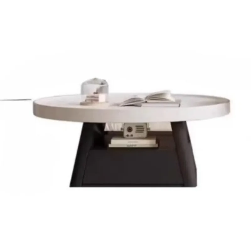

Round black and white coffee table, living room home 5 new French cream style minimalist light luxury high-end