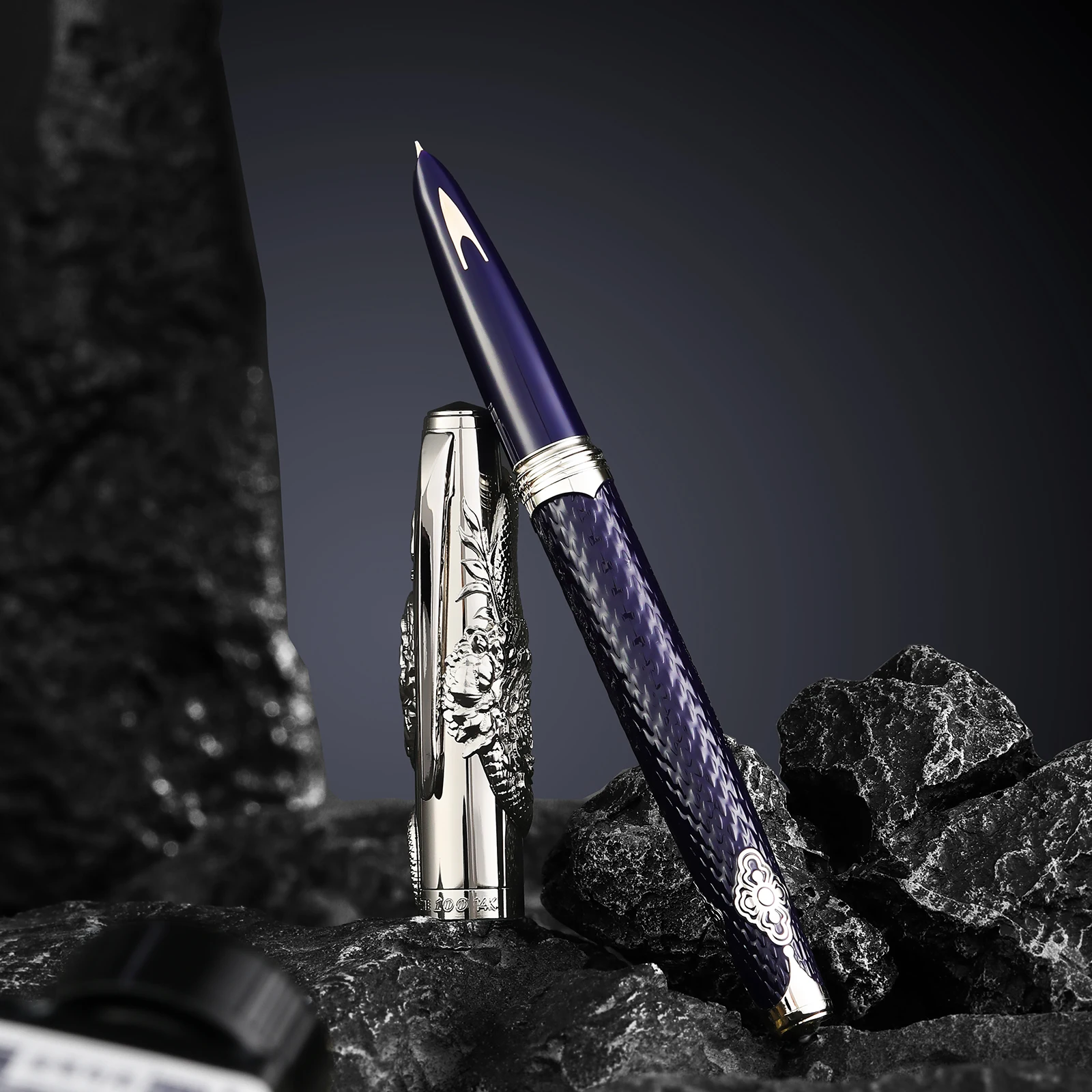 

Перьевая ручка HERO 100 с гравировкой змеи, ограниченная серия, золотая ручка 14 карат F, классическая коллекция, деловая офисная ручка для письма, каллиграфическая ручка