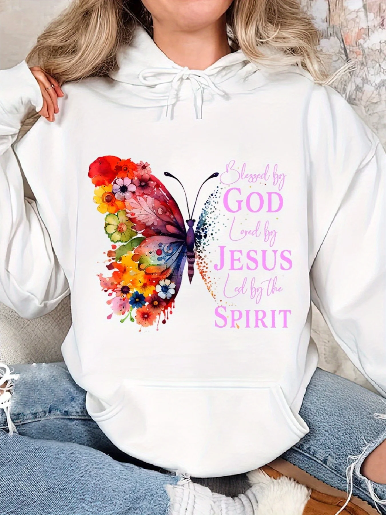 

Осенние и зимние мужские и женские толстовки из чистого хлопка с графическим принтом бабочки, повседневные брендовые уличные спортивные тренировочные бренды