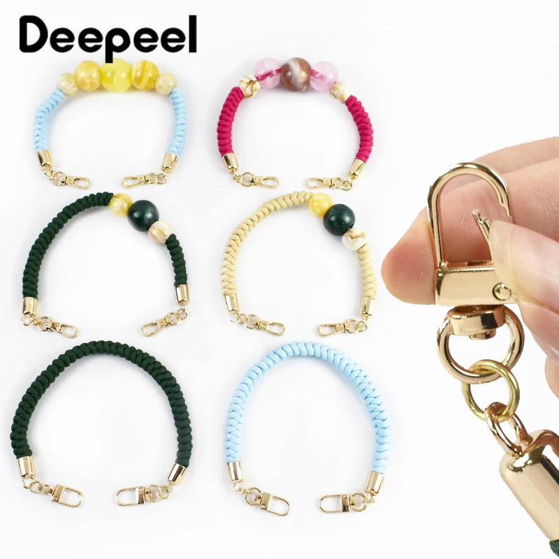 1Pc 33cm Plastic Bead Woven Rope Bags Handle for Women Purse Chain Handbag Shoulder Strap Bracelets DIY Handmade Bag Accessories