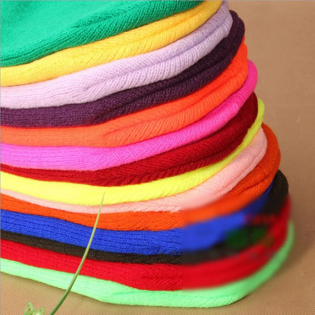 Berretti lavorati a maglia tinta unita cappello inverno caldo cappelli da sci uomo donna Multicolor berretti Skullies berretto elastico morbido