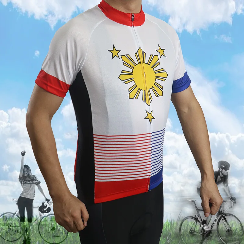 Pro Short Cycling Jersey, Bicycle Sports Wear, Road Mountain Bike Clothing, Philippines Outdoor Top Polyester, Filipino Apparel