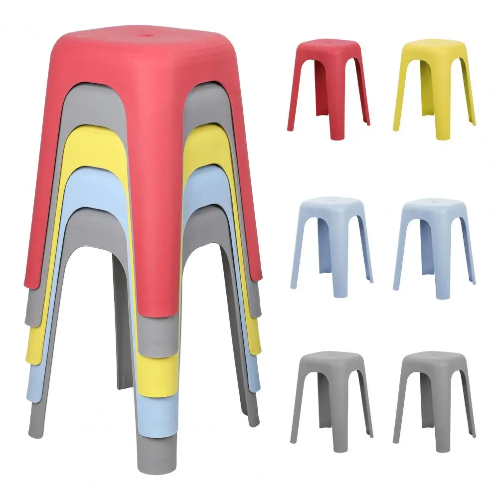 6/8 Pcs 17in Stackable Plastic Nesting Stools, Backless Multipurpose Chairs for School Classroom Home Dining Office Party Use