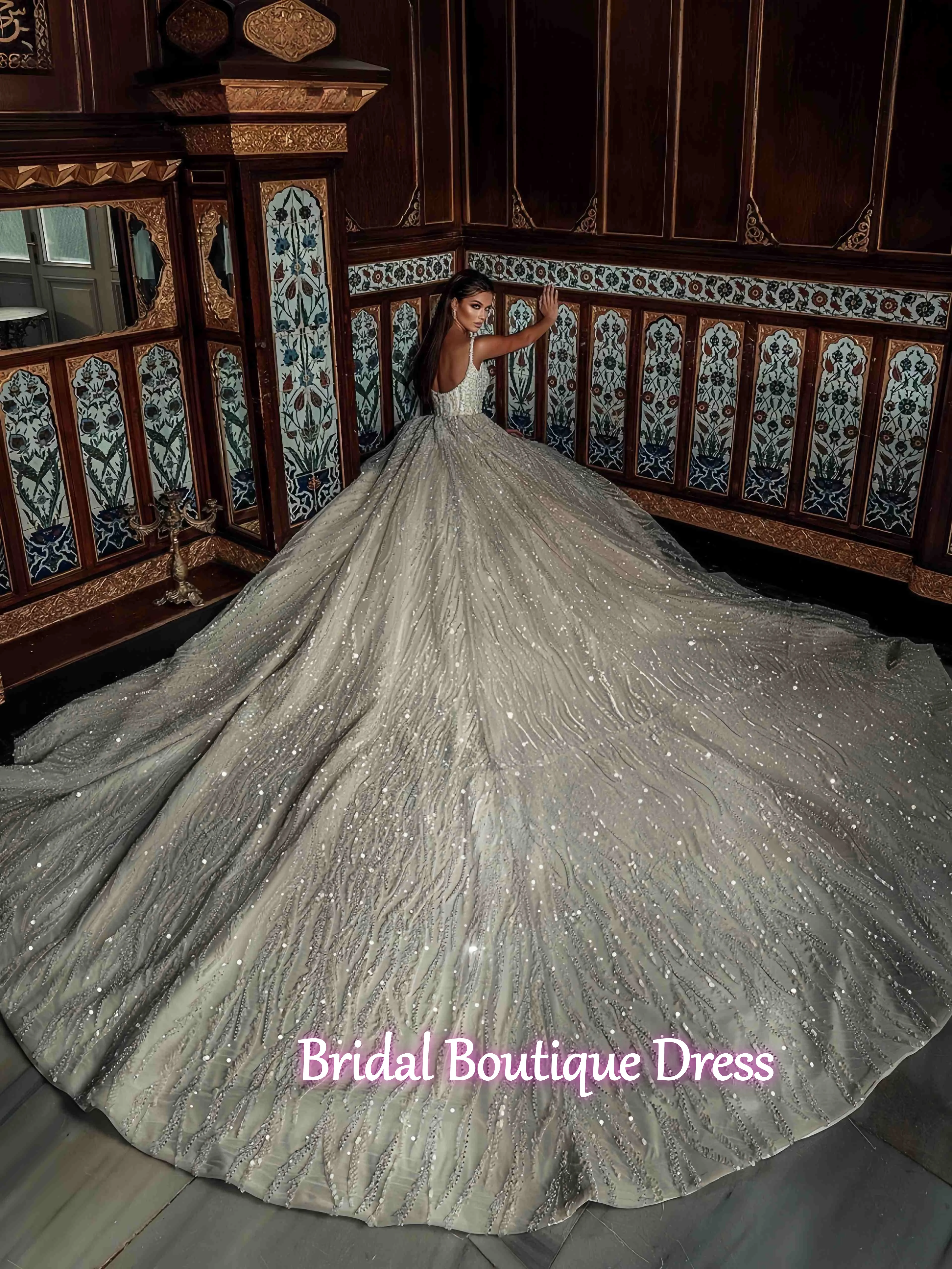 Vestido De novia De lujo personalizado, vestidos De novia sin tirantes con lentejuelas De encaje sin mangas, Vestido De novia con cordones en la espalda