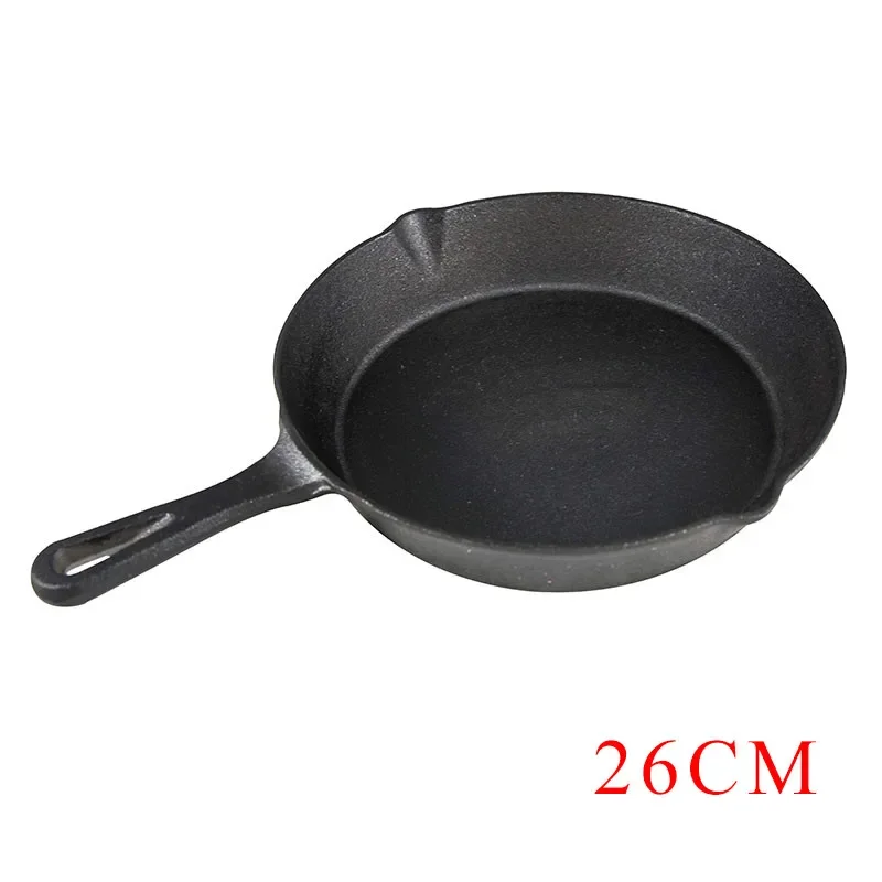 26cm Non Stick Frying Pan Cast Iron Skillet Pan Cooking Pots Cookware No Smoke Pancake Pan Use Gas And Induction Cooker