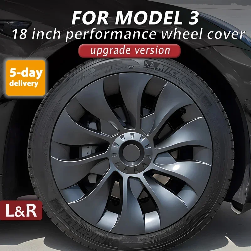 

4PCS Hub Cap Car for Tesla Model 3 18 Inch Wheel Cap Replacement Automobile Wheel Hubcap Full Rim Cover Accessories 2018-2023