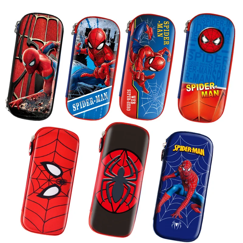 Spiderman Large Capacity Pencil Case Spider Man Anime Figures Cartoon Storage Bag Pencil Box Student Writing Case Birthday Gift