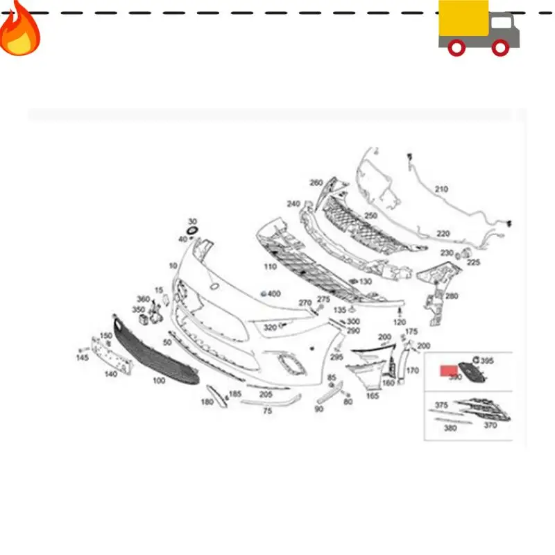 

Discount-Car Front Bumper Fog Light Cover Bezel Trim A1778853100 For Mercedes Benz A Class W177 2018-2021 Left