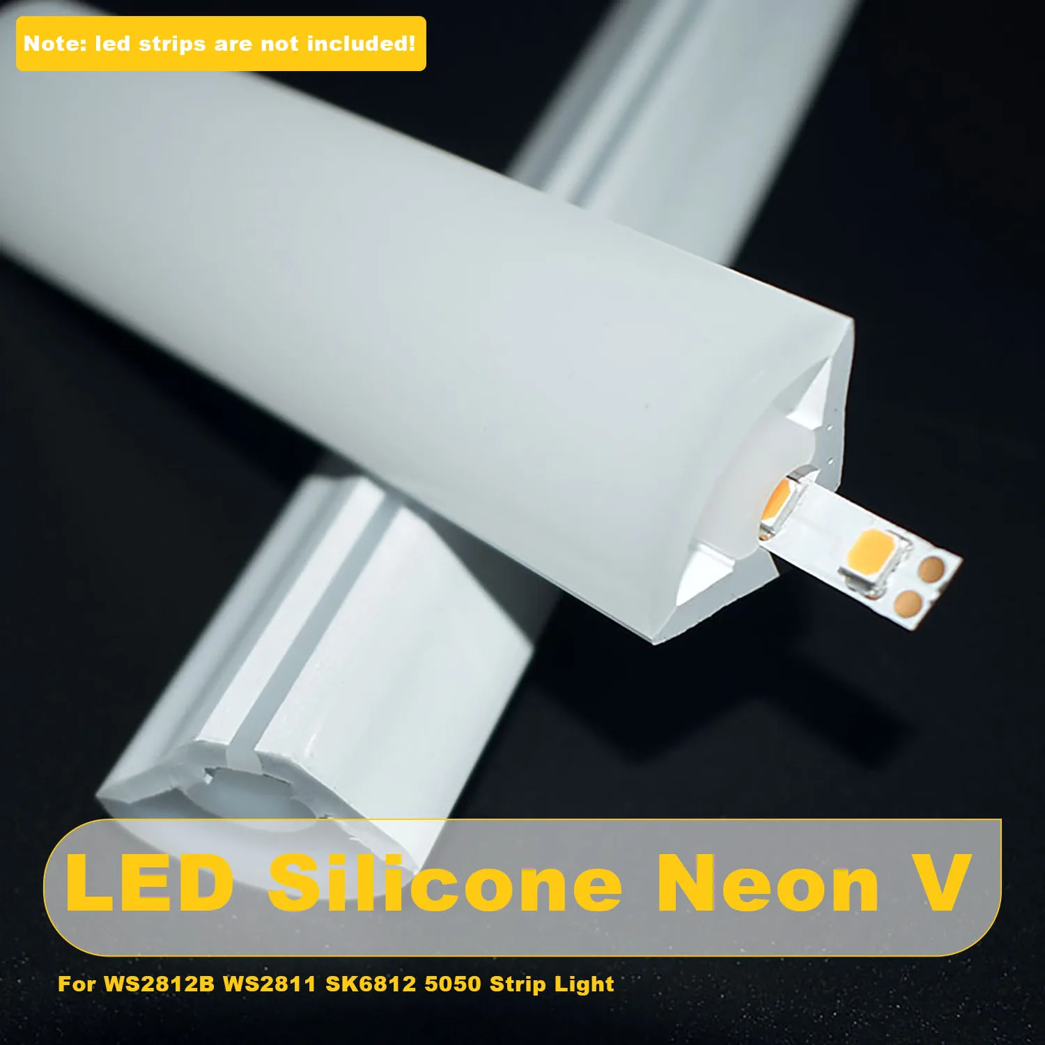 V-Shape Silicone Neon Tube, IP67 Waterproof Flexible Side Light Sleeve for 5050 WS2811 WS2812B SK6812 LED Strips
