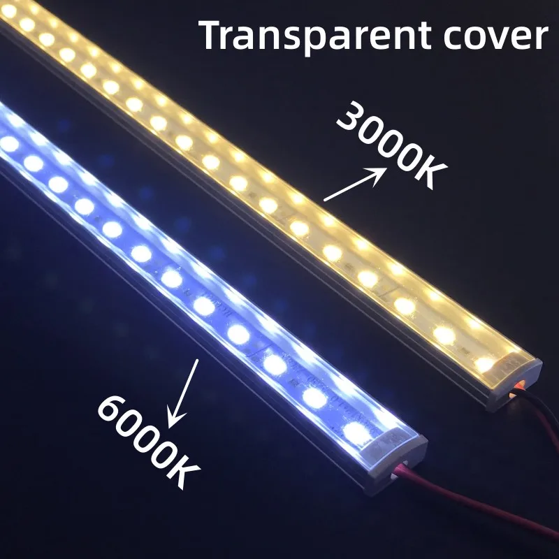 1-30 PCS LED Rigid Strip DC12V 50CM 20 inch SMD5730 36LEDs U-shaped Flat LED Aluminum Channel Rigid Strip for Indoor Lighting