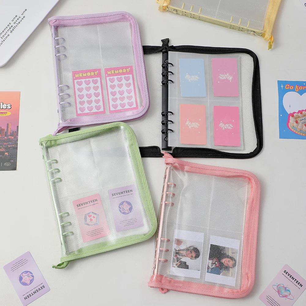 Zipper Album A5 Binder 10sheet Kpop Photocard Collect Book Photo Cards Organizer Notebook With 10PCS Sleeves School Stationery 