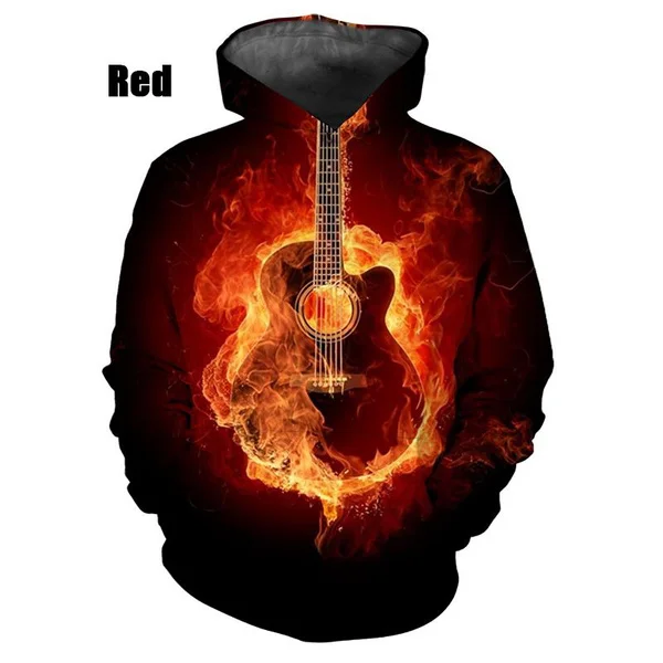 

New Fashion Hot Sale 3D Guitar Sweatshirts Men Women Tops Casual Long Sleeve Pullover Print Harajuku Streetwear Hoodies