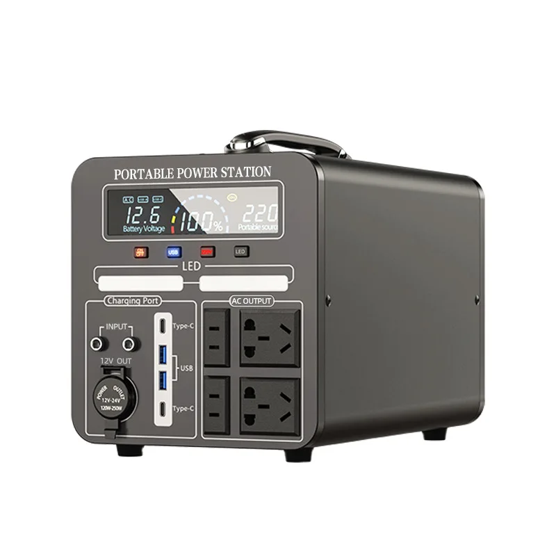 High-quality 1000-watt portable power station Lifepo4 battery solar panel generator home camper with controller view 2