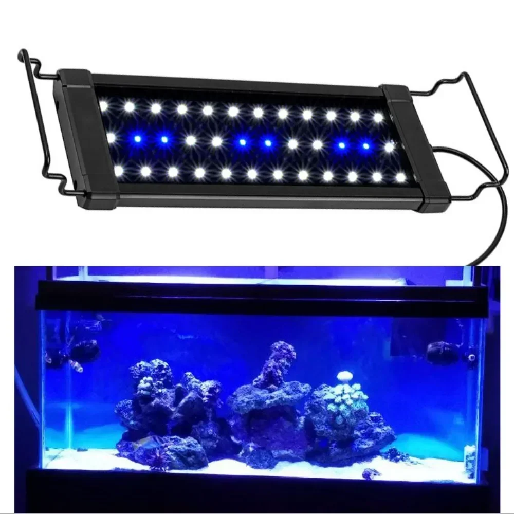 Dimmable LED Aquarium Light 12inch To 48Inch Fish Tank Light Strip with Timer Daylight Moonlight for Algae Marine Coral Reef LED