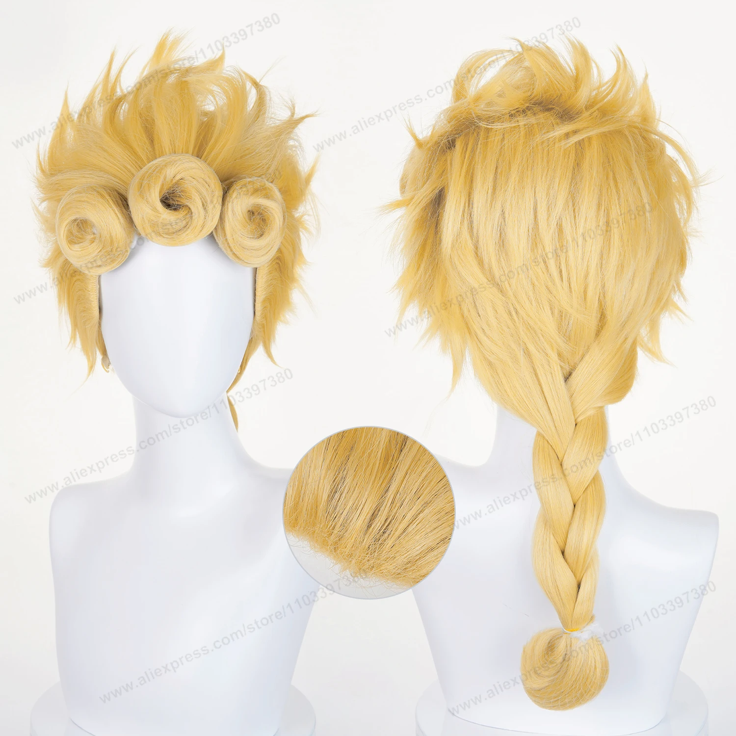 

Giorno Giovanna Cosplay Synthetic Wig 58cm Short Golden Men Hair Anime Halloween Heat Resistant Wigs