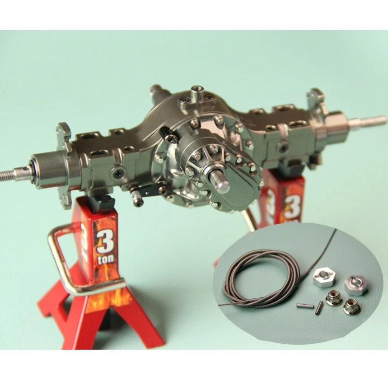 Metallo Anteriore Posteriore Asse Passante Blocco Differenziale Assale di Alimentazione per 1/14 Tamiya Camion Trattore Scania Benz MAN Volvo Parti di Aggiornamento FAI DA TE