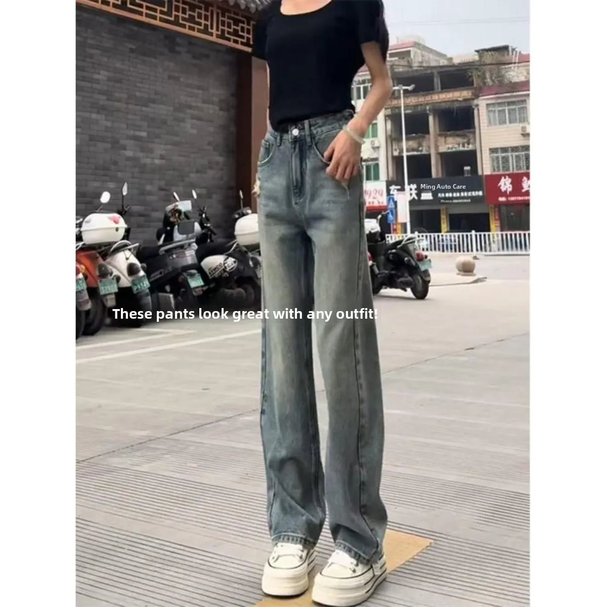 

Джинсы женские с высокой талией, удлиненные, облегающие, из денима, модные, универсальные, с дырками, сексуальные, повседневные, прямого кроя, из смесового хлопка