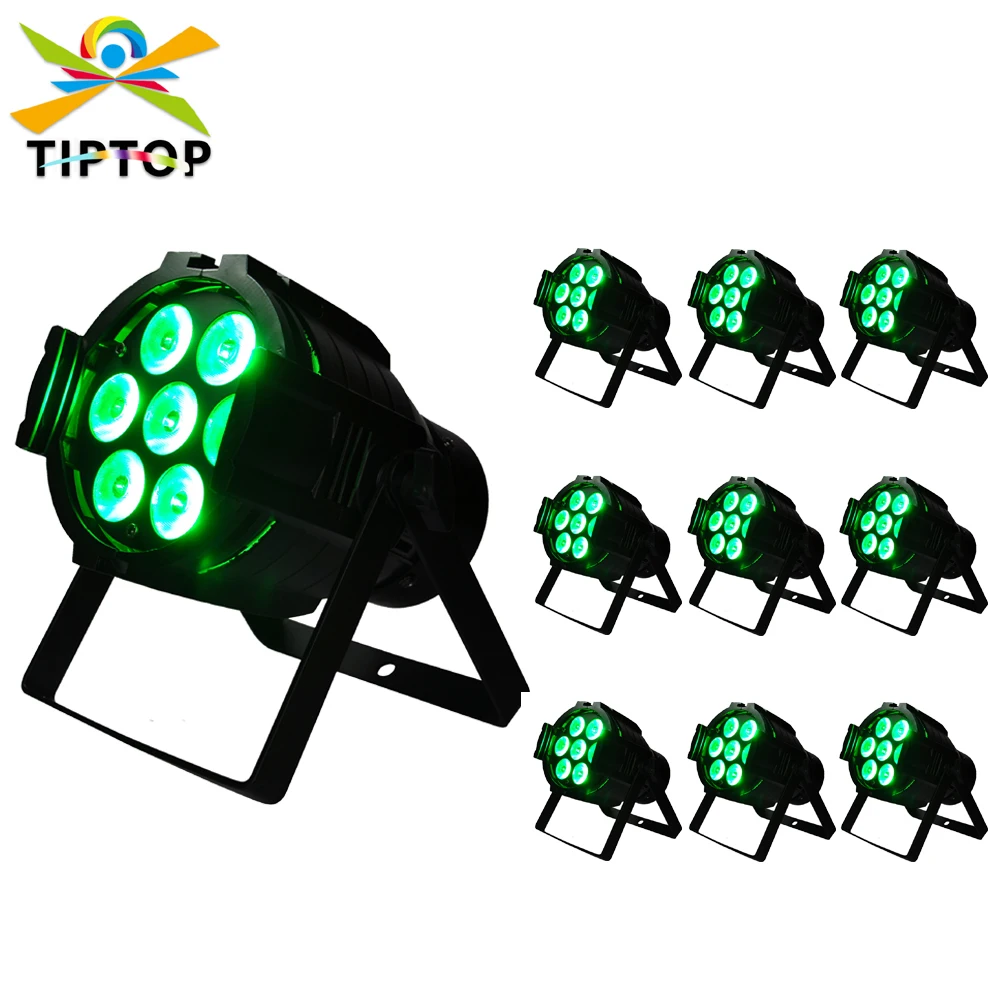 

10pcs/lot Cast Aluminum 7x12W 4IN1 Mini Led Par Light RGBW Color Mixing CE ROHS Approved Led Par Cans Mini Size Led Stage Light