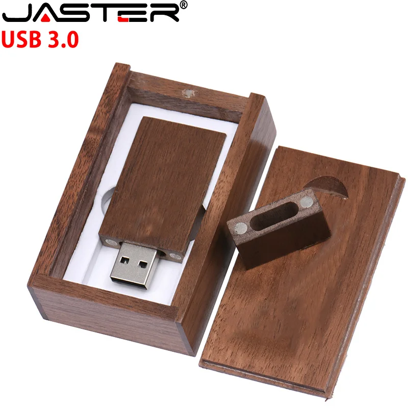 

JASTER USB 3.0 Wooden Flash Drive Pendrive Memory Stick+Gift Box 4GB 8GB 16GB 32GB 64GB U Disk Wedding Gift （No customized logo）
