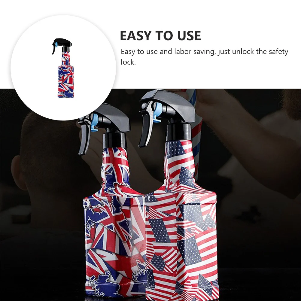 

1pc 500Ml Leakproof Pressure Spray Bottle For Hairdressing Salon Plant Watering Mist Sprayer Retro Graffiti Design Lightweight