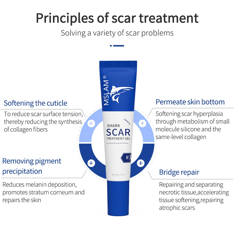 MSLAM  Scar Repair Cream Scar Gel, Acne, Burns, Surgery, C-section and Keloid Treatment Repairs Injured Skin Promotes Cell Regen