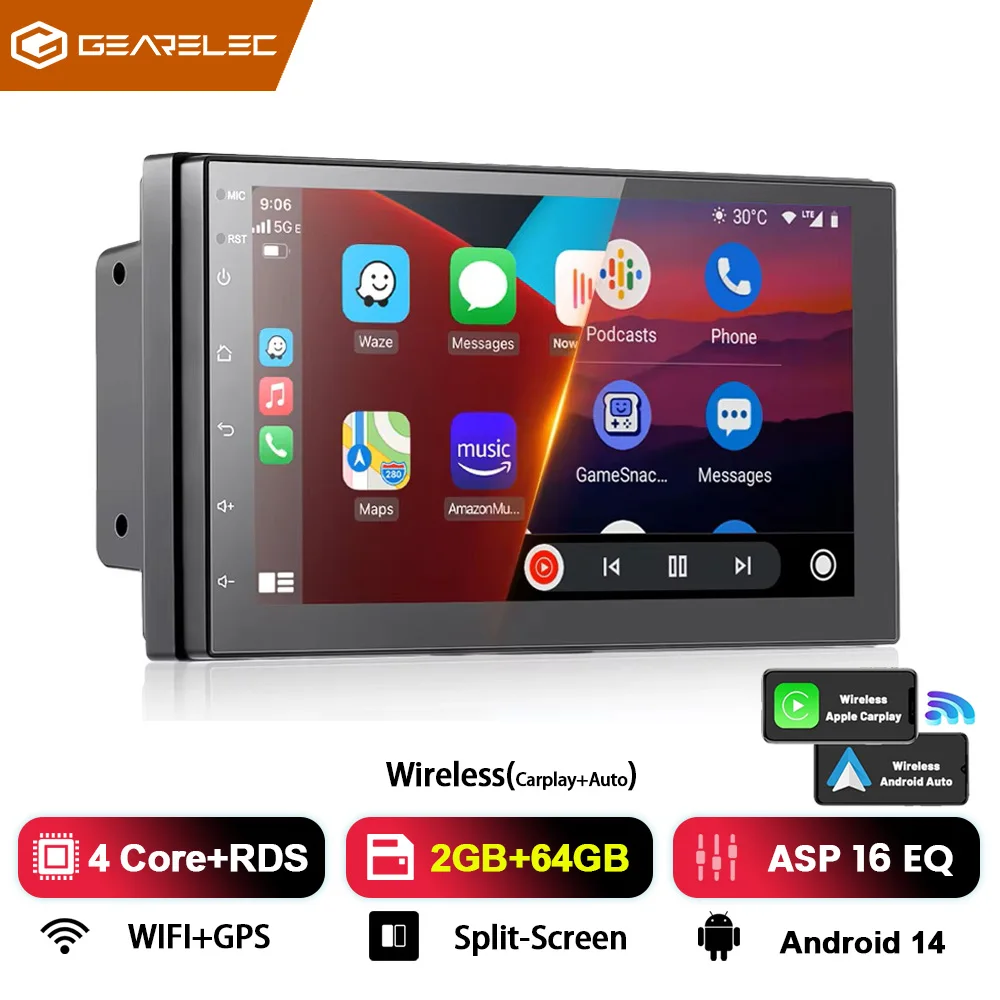 Android 13 Autoradio 2 Din Carplay Android Auto Multimedia Video Player Universele 7 Inch Autoradio Wifi GPS Navi Autoradio