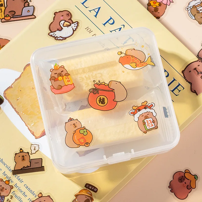 50Pcs/Set Guinea Pig Transparent Waterproof Card Holdert Sticker Pack Journal Diary Decoration Material Capybara Animal Stickers