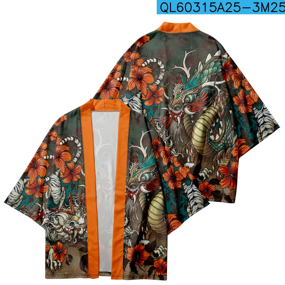 

Fashion Japanese Anime Print Cosplay Kimono Summer Beach Women Cardigan Yukata Shirt Traditional Men Haori Asian Clothing