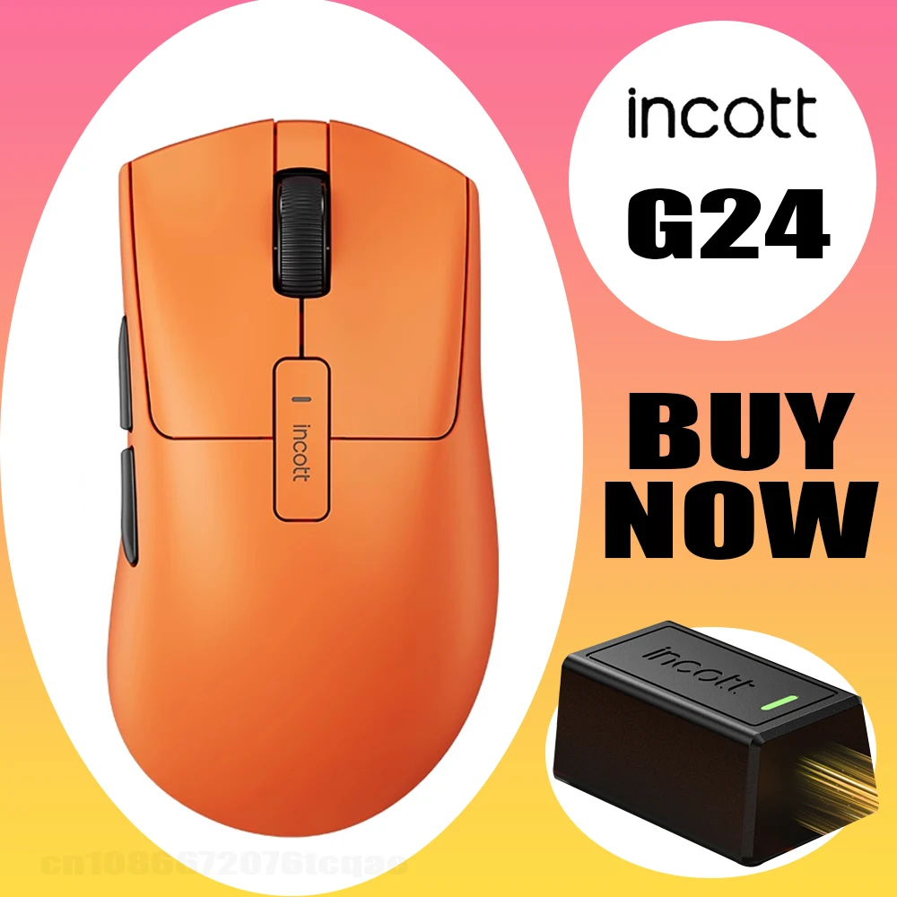 

In Stock Incott G24 Pro Wireless Mouse 8K PAW3950 Sensor Dual Mode Fast Charge Gaming Mouse Ergonomics Custom Mice Accessories