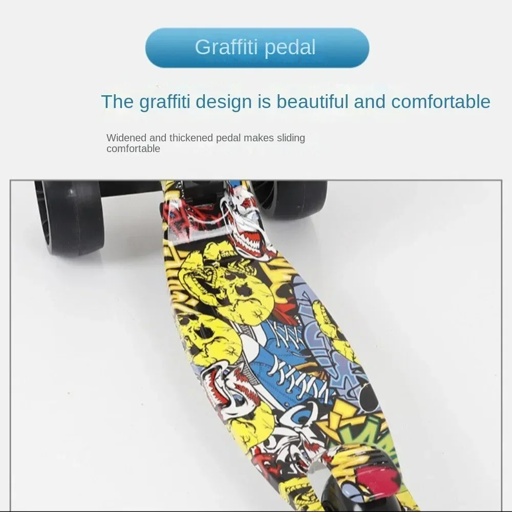 سكوتر خفيف الوزن قابل للطي للأطفال ، دواسات عريضة مع عجلات فلاش ، 3 عجلات ، ارتفاع قابل للتعديل ، أطفال ، جديد ،