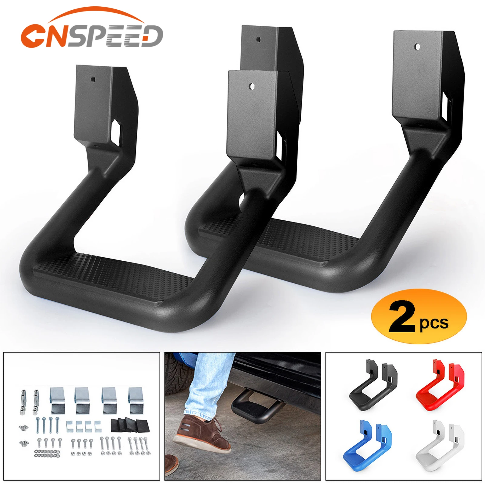 CNSPEED 2 szt. Stopnie boczne ciężarówki Bar antypoślizgowe aluminiowe Pickup Stirrup Boards pedały dla Ford/Toyota/Chevrolet/Dodge Pickups Car