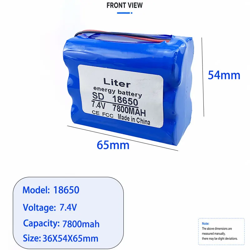18650-6P2S 7800mah 7.4V polymer lithium battery - Special lithium battery for portable instruments and lamps