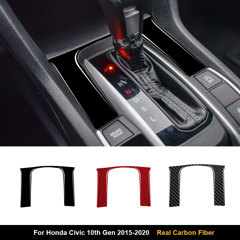 For Honda Civic 10th Gen 2015-2020 Car Interior Sticker Gear Shift Panel Air Condition Vent Cover Decor Car Sticker