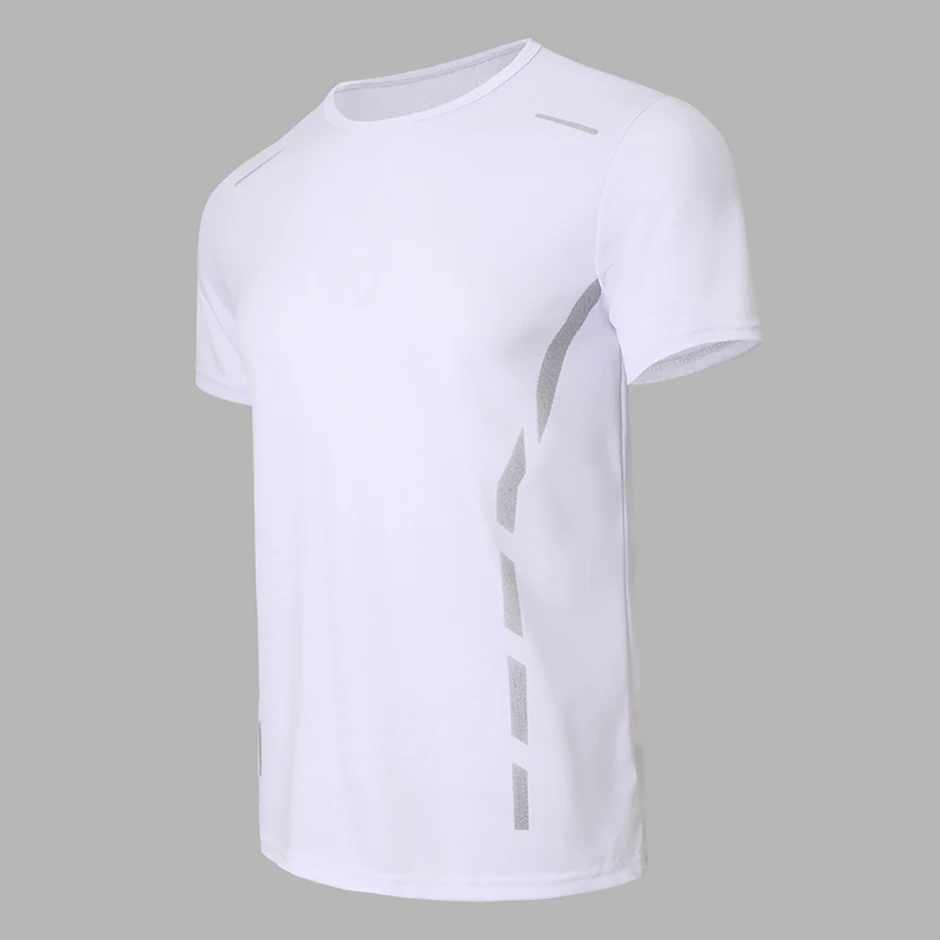 4/1 Pcs Men's Summer Multicolor Quick-drying Sports Short Sleeve Loose Breathable Fitness Running Badminton T Reflective Strip