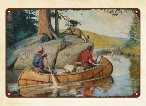 goodwin, philip in the canoe metal tin sign home decor office restaurant