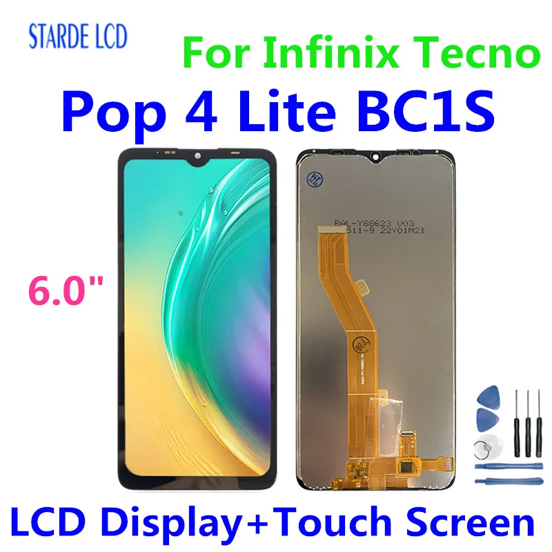 

ЖК-дисплей 6,0 ''для Infinix Tecno Pop 4 Lite BC1s, сенсорная панель, дигитайзер для Tecno Pop 4 Pop4 lte, запасные части для ЖК-дисплея