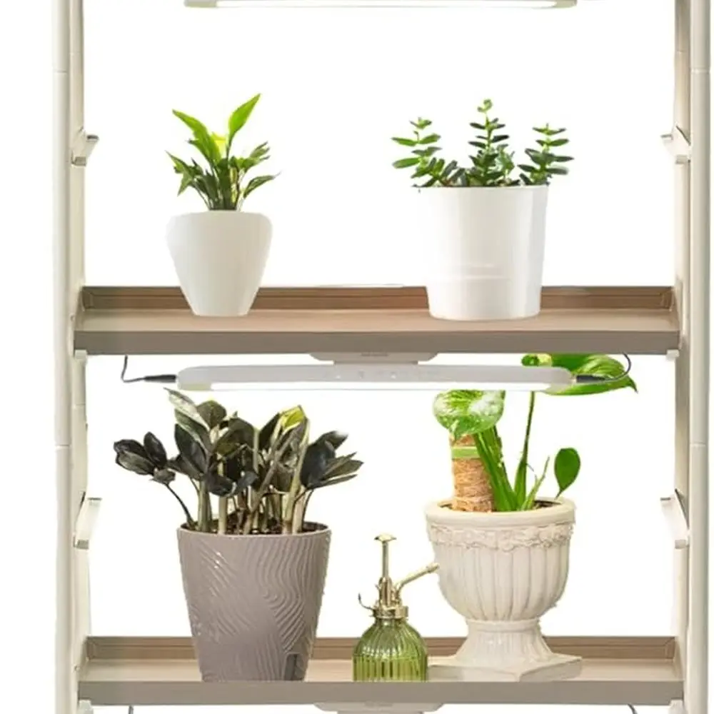 

4-уровневая металлическая подставка для растений в помещении со светодиодной подсветкой полного спектра для выращивания рассады, трав, фруктов и микрозелени