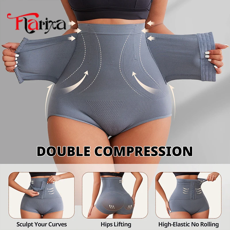 

Flarixa Waist Shaper Tummy Slimming Women Panties Fajas With Hooks Seamless High Waist Shapewear Butt Lifter Body Shaper Briefs