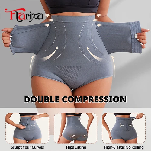 Flarixa moldeador de cintura para mujer, bragas adelgazantes de barriga, Fajas con ganchos, ropa moldeadora de cintura alta sin costuras, levantador de glúteos, bragas moldeadoras de cuerpo