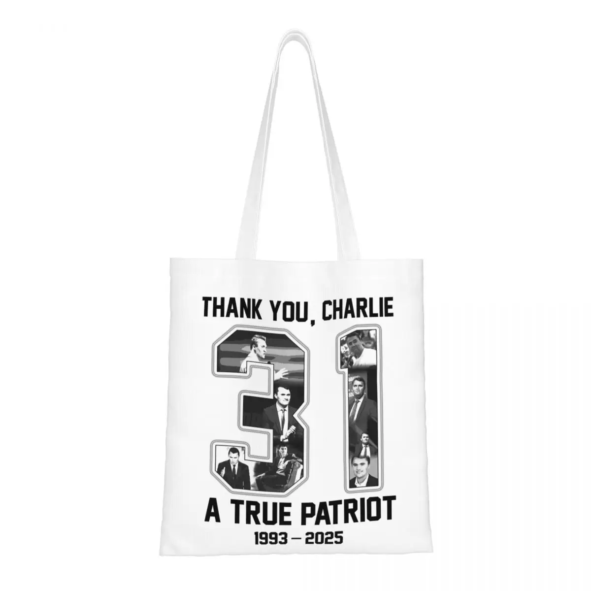 

Спасибо Чарли Кирк Правда Патриот Холщовая сумка-тоут Сумки на плечо Многоразовые сумки-шоппер для женщин